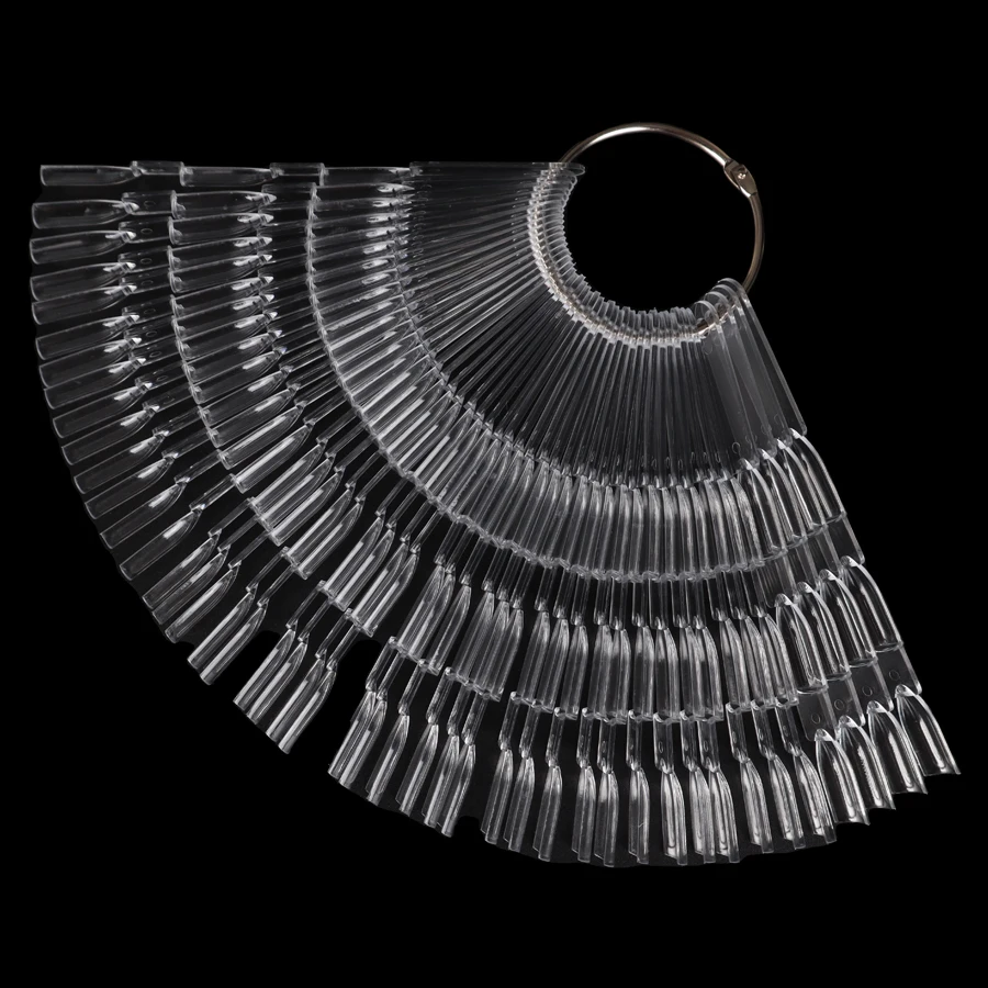 

50pcs Acrylic Color Cards False Nails Practice UV Gel Low Price Reusable Showing Shelf Lightweight Nail Art Tool