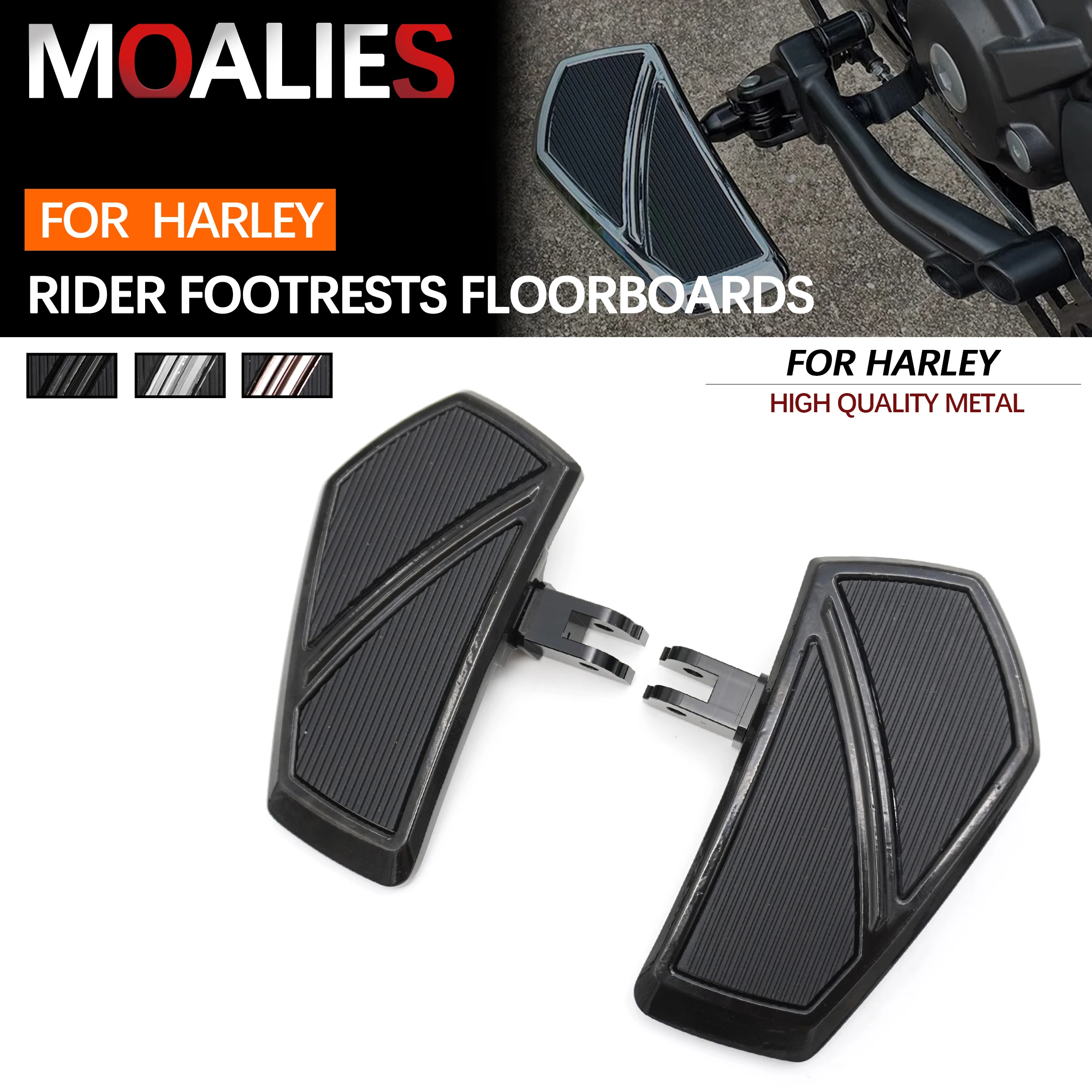 

For Harley Softail Slim Low Bob Fat Boy Breakout Deluxe FLDE FXLR FLFB FXFBS 2018-2022 Driver Footboard Rider Footpegs Footrests