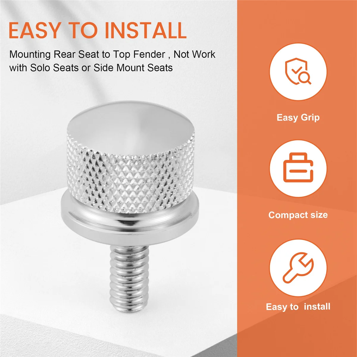 Chrome Billet Aluminum Seat Bolt Screw Cap for Harley Davidson