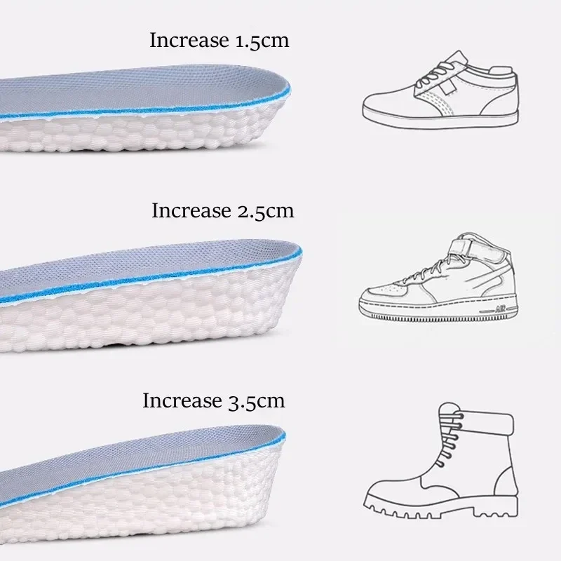 Unsichtbare Höhe Erhöhen Einlegesohlen Stoßdämpfung Memory Foam Schuhe Sohle Pad Atmungsaktive Bequeme Männer Frauen Fußpflege Pads