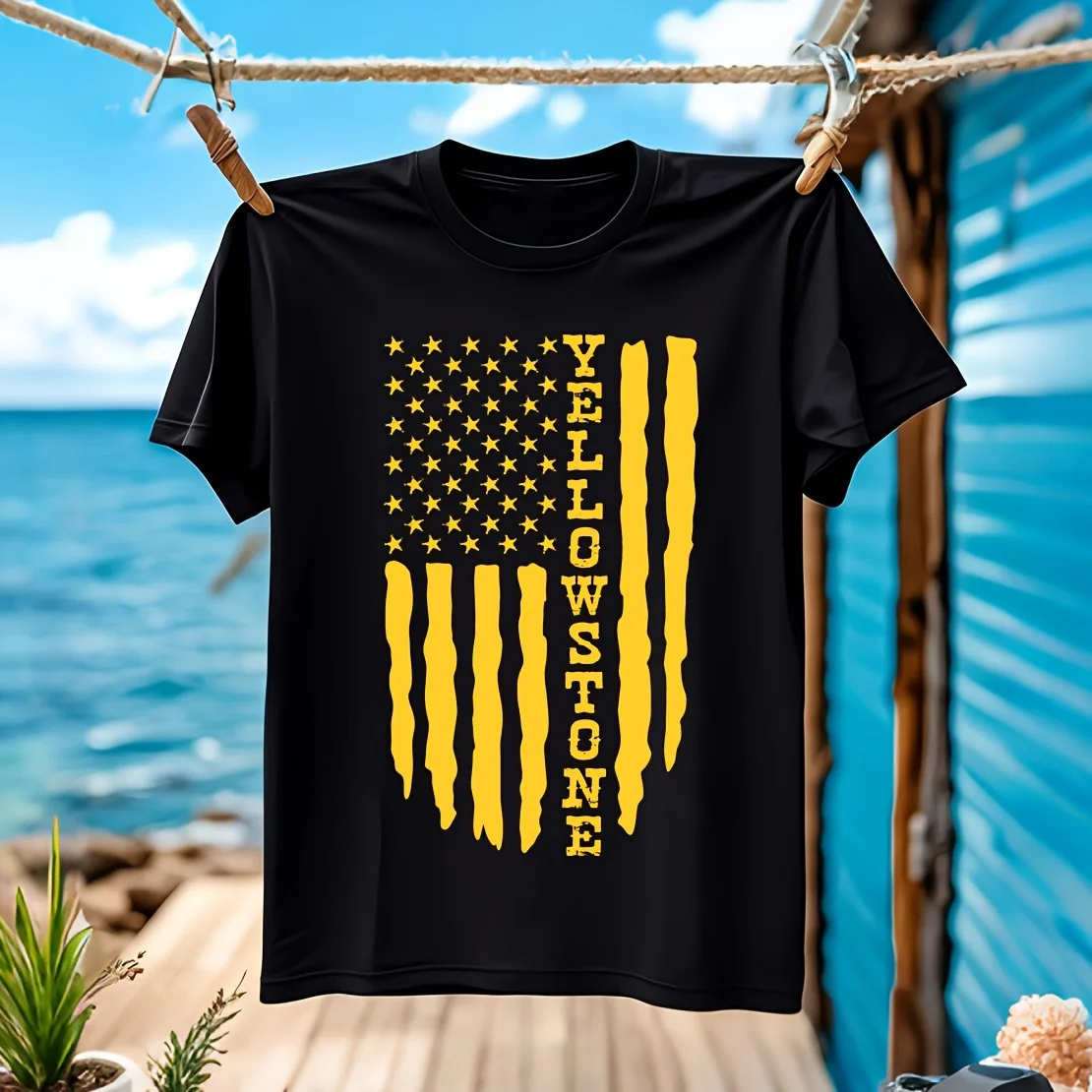 

Yellowstone Dutton Ranch TV Show Men's T-shirt 100% Cotton Casual Breathable Confortable casual daily wear wide size range neutr