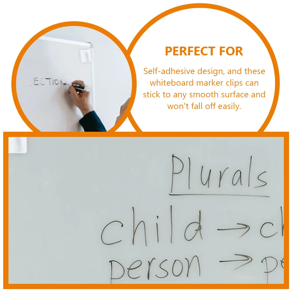 

150Pcs Portable Pencil Clip Adhesive Pen Buckle Holder for Refrigerator Whiteboard Office School Plastic Pen Clamp Organizer