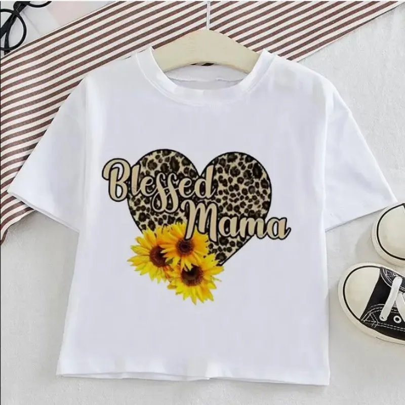 Camiseta de manga curta para menino e menina, design leopardo, desenhos animados, casual, para o verão, venda especial