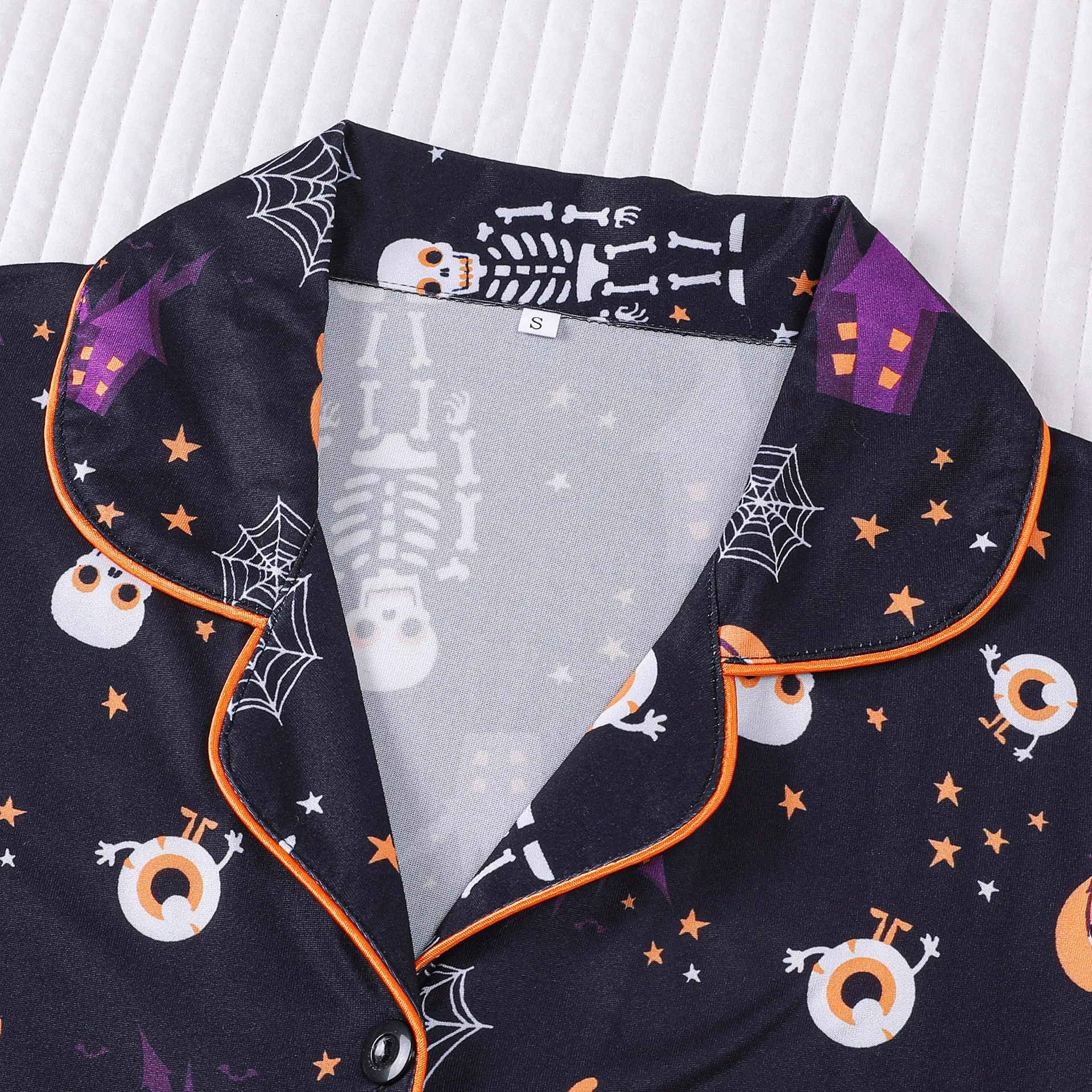 

New Halloween Pajama Printed Short Sleeved Women Home Outfit Set Pajamas for Women Sleepwear L