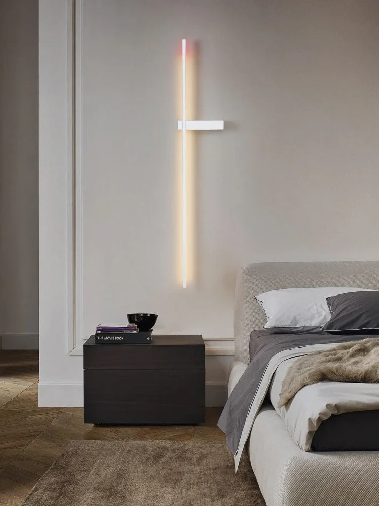 Imagem -02 - Jmzm Ambiente Quente Luz Nordic Moderna Longa Tira Lâmpada de Parede Simples Led Arandela Lâmpada para Sala Estar Escada Corredor Quarto Lâmpada