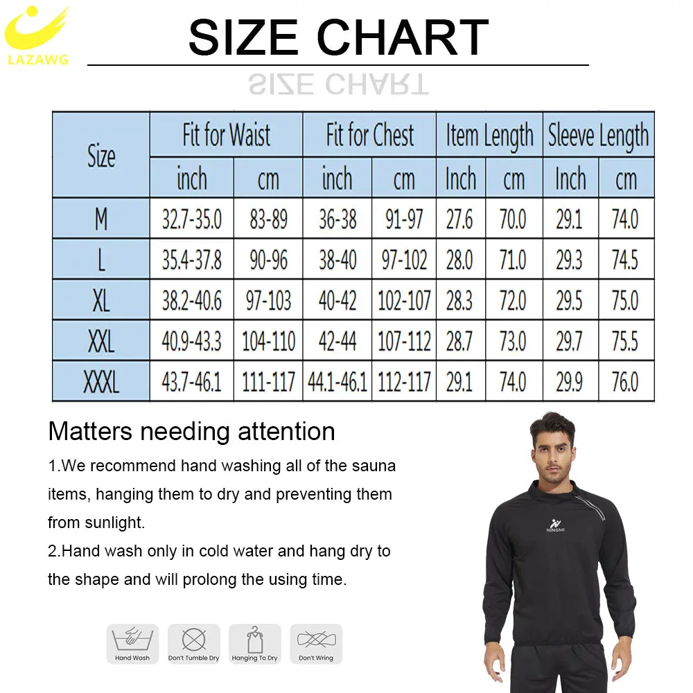 LAZAWG Sauna Top for Men Weight Loss Shirt Sweating Long Sleeves Thin Fat Burning Fitness Sportwear Slimming Gym Body Shaper