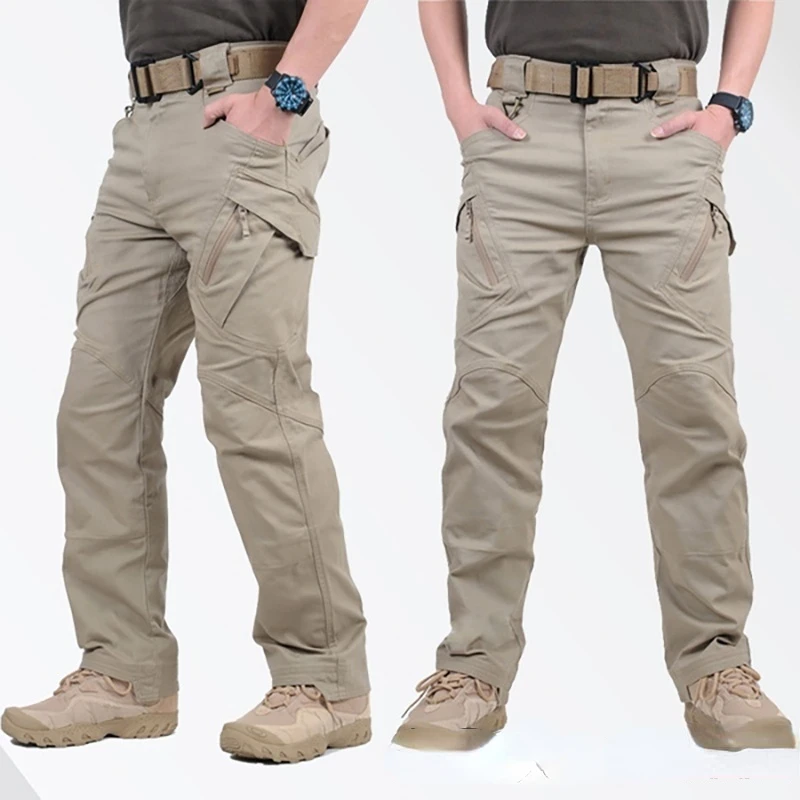 

Men Trousers Lightweight Cargo Pants Elastic Breathable Multiple Pocket Military Trousers Outdoor Joggers Pant for Men 2022