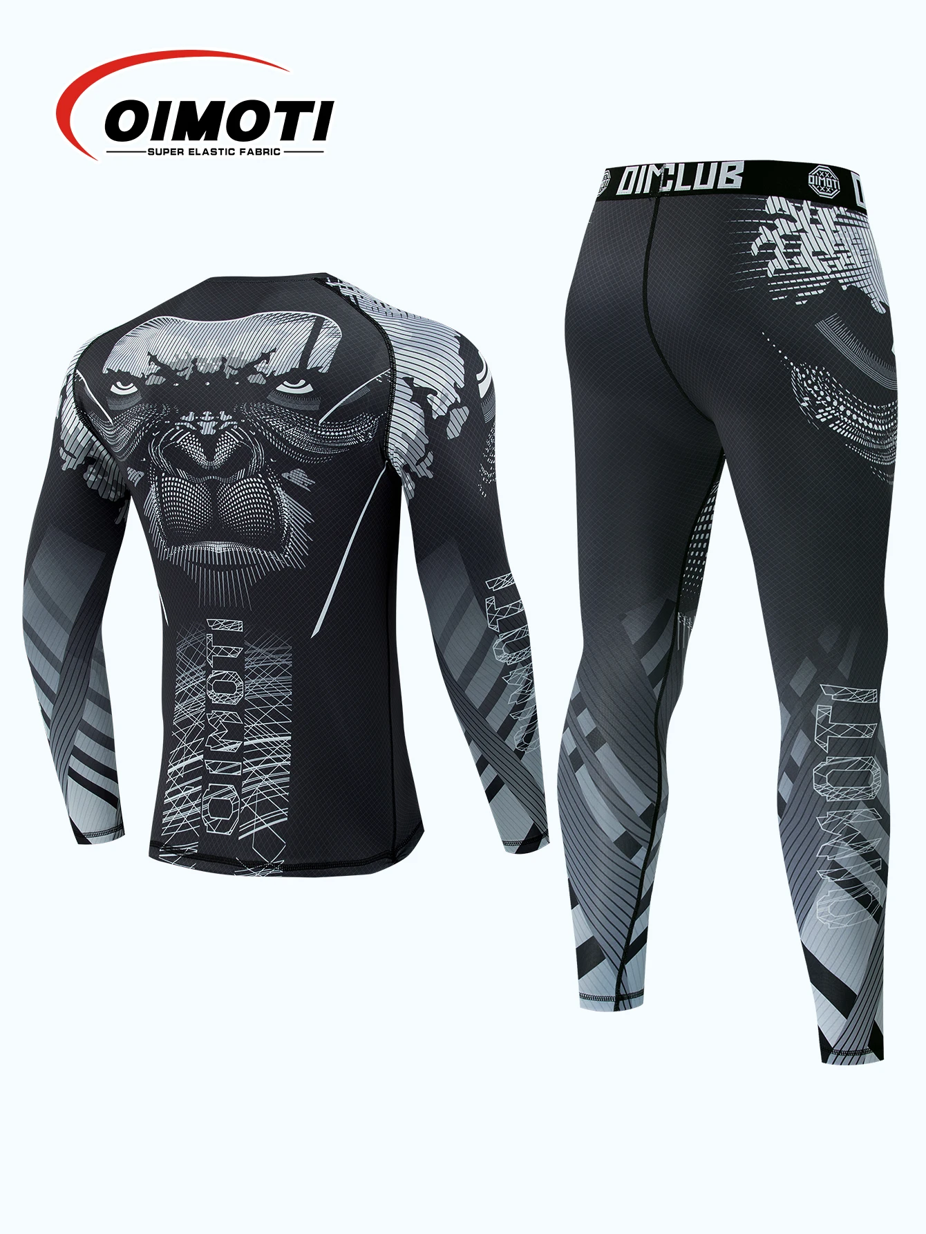 Tuta sportiva da fitness ad alta elasticità da uomo Set da boxe traspirante ad asciugatura rapida T-shirt + pantaloni Attrezzatura per arti marziali a compressione antiusura