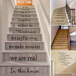 Stair Sticker Motivational Wall Decals Removable Stair Stickers Positive Lettering Word Decoration For Classroom Home Bedroom