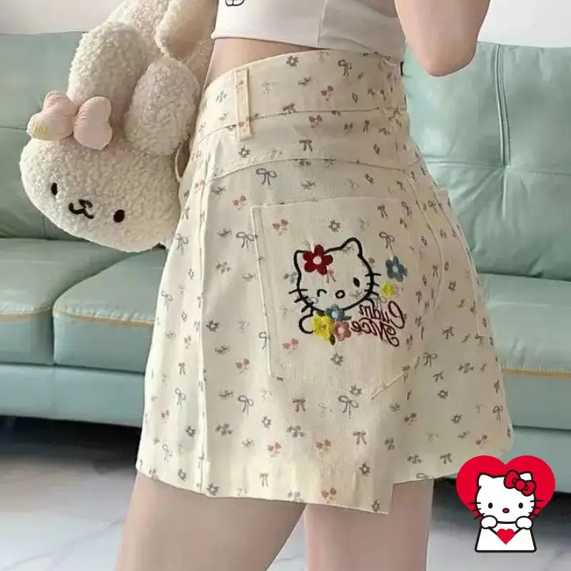 

Sanrio летние шорты «Hello Kittys» для девочек, модный новый стиль с героями мультфильмов, милые повседневные удобные свободные дышащие кавайные подарок подруге