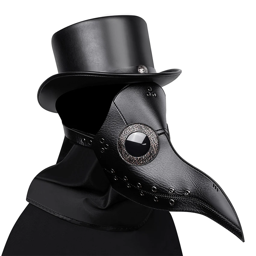 Máscara de couro máscara de médico cosplay halloween disfarce festival assustador engraçado masquerade steampunk para rosto homem carnaval prop