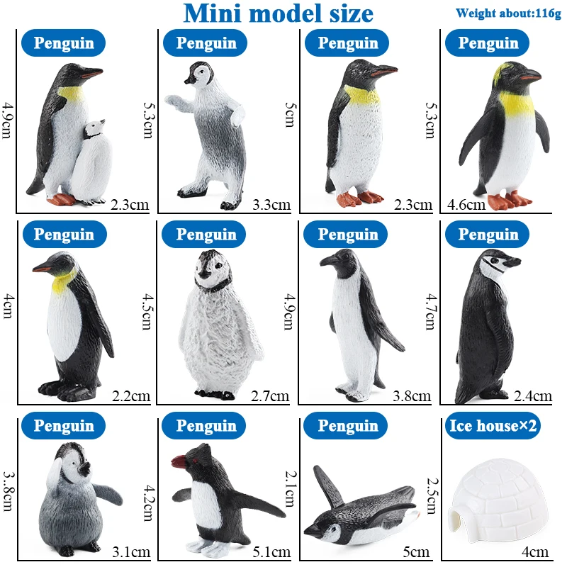 ชุดสัตว์อาร์กติกขั้วโลกใต้ โอเอนักซ์ ประกอบด้วยหมีขั้วโลก เพนกวิน อิกลู หมาป่า วาฬเบลูก้า โมเดลฟิกเกอร์แอคชั่น ของเล่นเด็ก ทำจากพีวีซี ของขวัญ