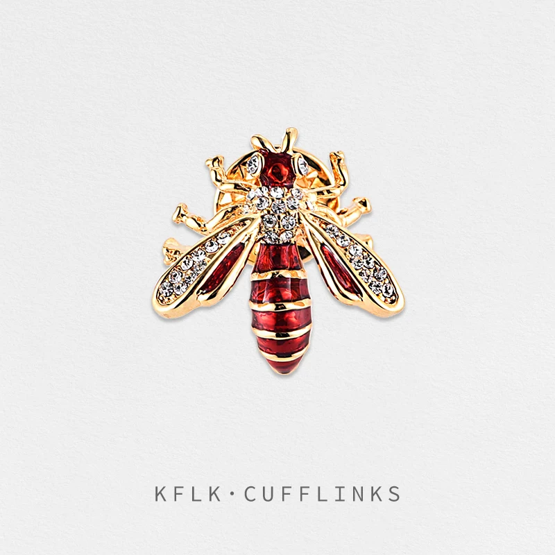 KFLK Fashion Brooch Pins Exquisite Insect Bee Luxury Brand Brooches For Women Men Costumes Badge Brooch Jewelry Wholesale