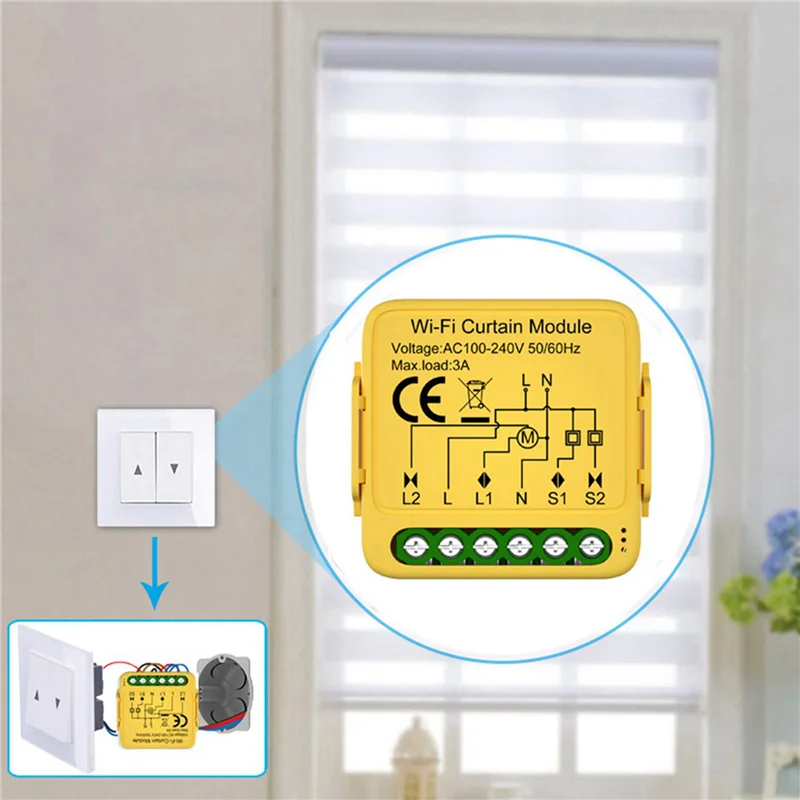 2X Tuya Smart Zigbee Curtain Switch Module Connected Roller Shutters Blind Motor Smart Life APP-Y47A