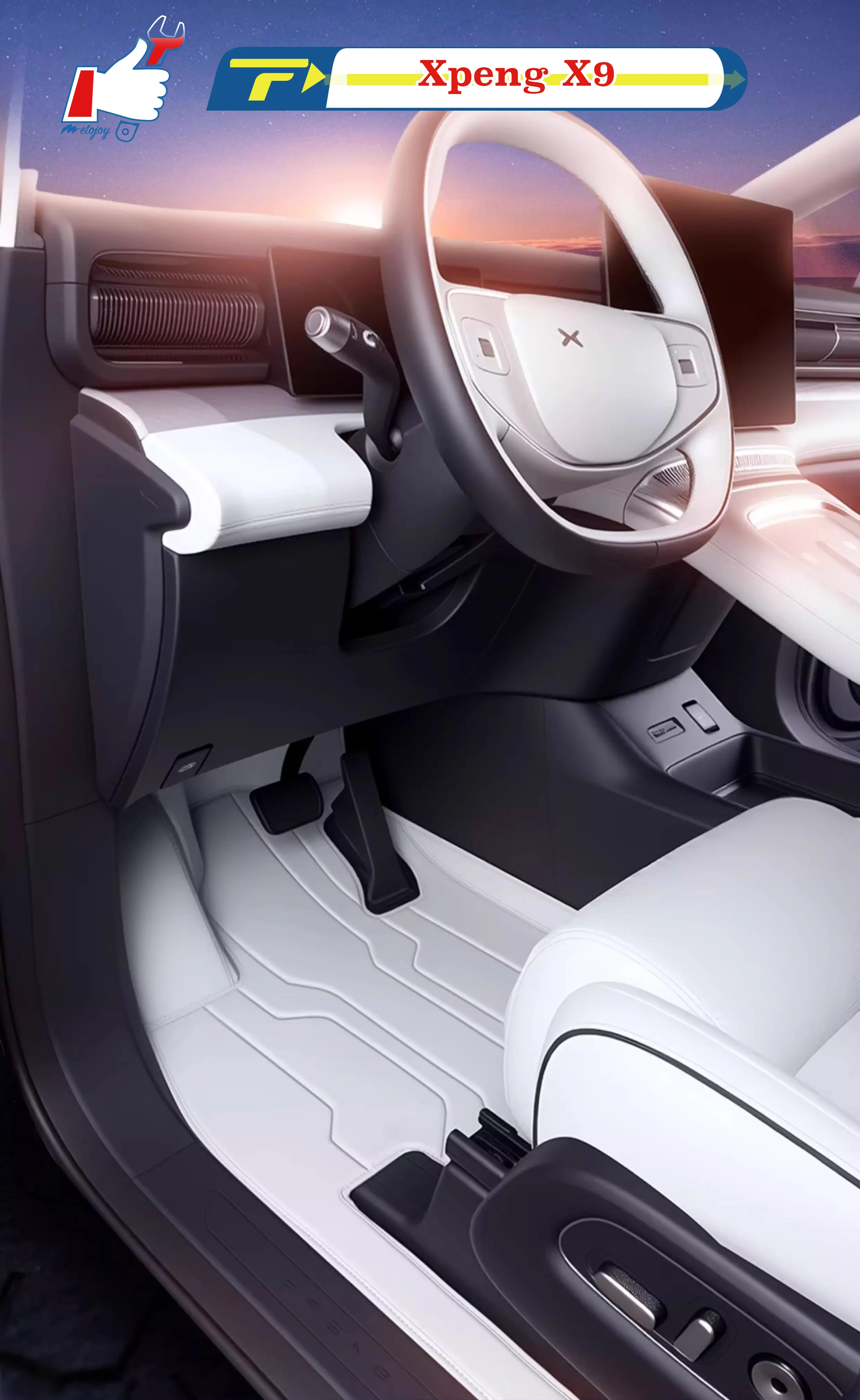 

Left-hand Drive Car Floor Mat For Xpeng X9 2025 7 Seats Car Full-Surround Foot Mat Mat Floor Liner Floor Carpet Water-proof Mat