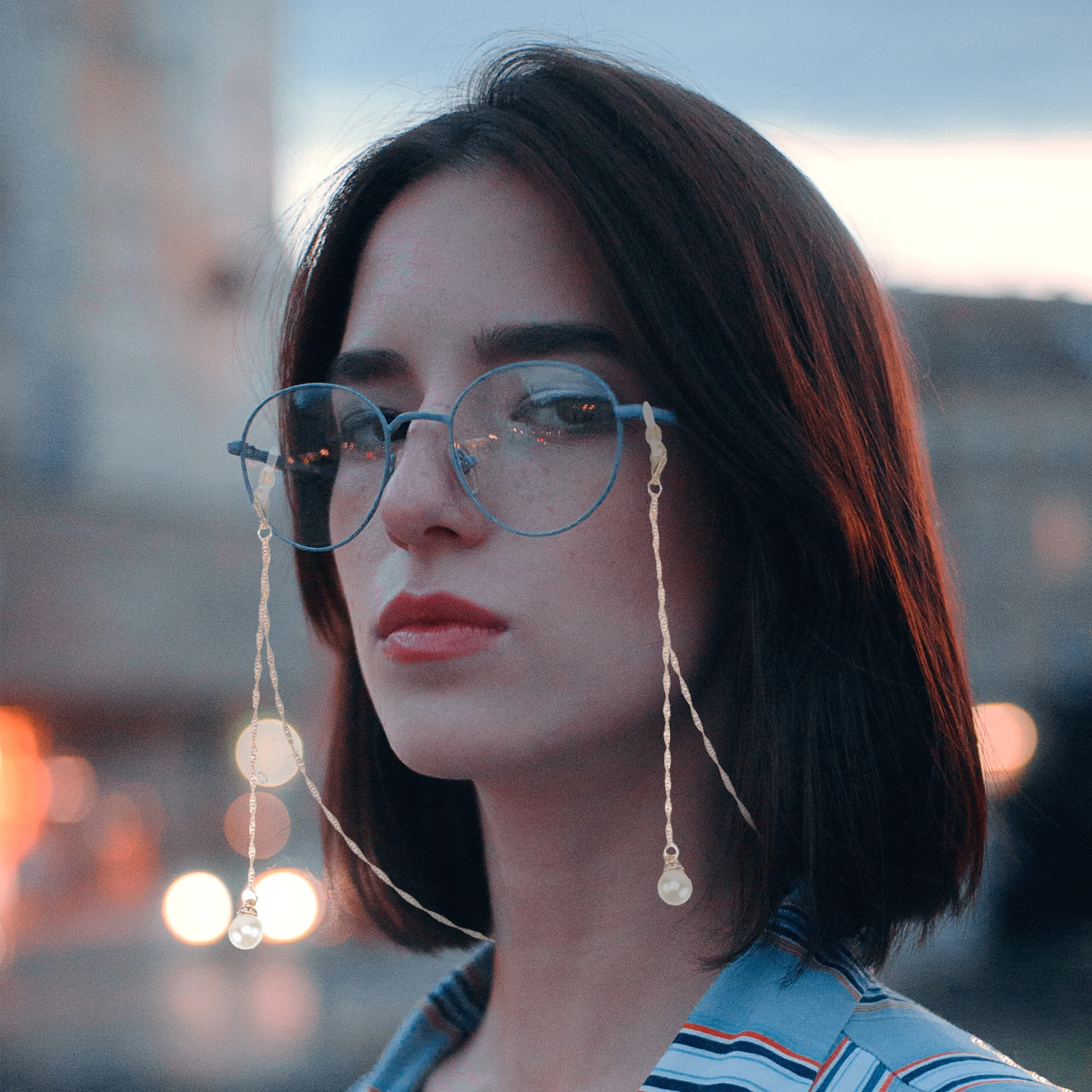 

1pc Pearl Chains Eyeglasses Accessory Stylish Durable Material Comfortable Versatile Lanyard Glasses Chain Decorative Rope Strap