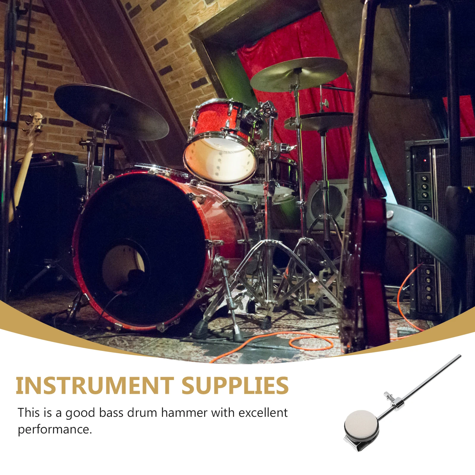 

Drum Pedal Hammer Replacement Steel Felt ABS Fast Response Bass Drum Pedal Beater Durable Long Lasting for Students