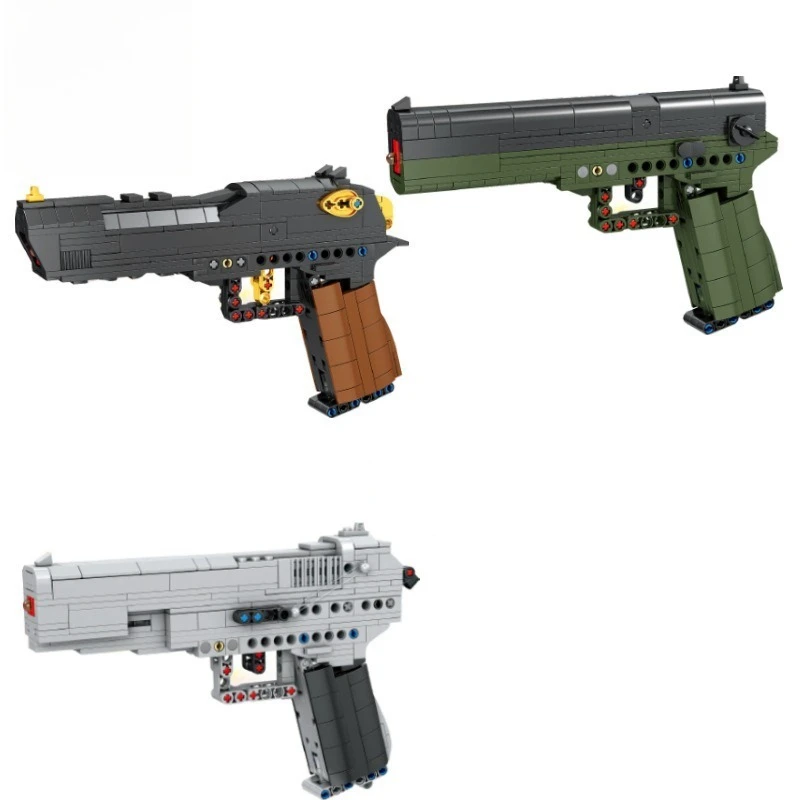 

Military Desert Eagle Firing Pistol Children's educational DIY building block toy Birthday present