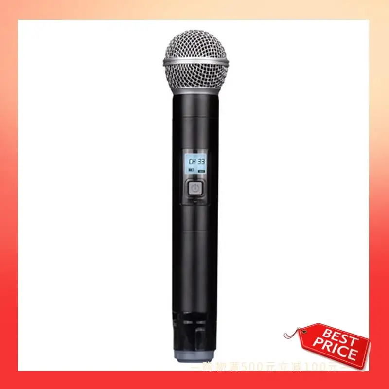 ABNR Professional Dynamic Handheld Microphone Withreceiver One-To-Two Wireless Mic Stage Singing KTV Audio Karaoke System EU Plu