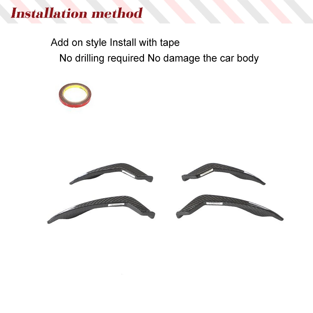 Car Front Body Kits Splitters Canards for Audi A5 S5 Sline RS5 B9 2018-2020 RealCarbon Fiber Front Car Canards Fins