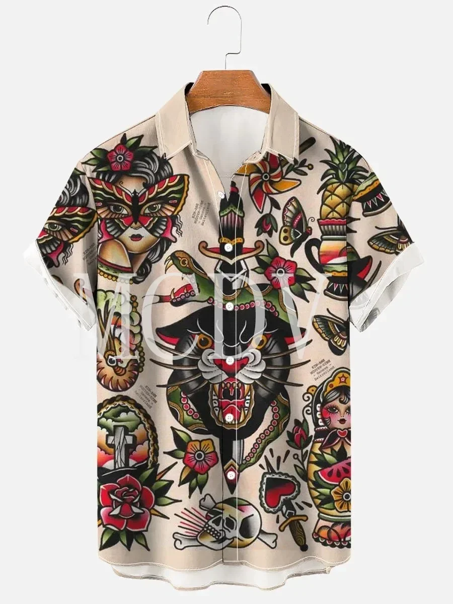 

Retro Sailor Hawaiian 3D All Over Printed Hawaiian Shirt Men For Women Casual Breathable Hawaiian Short Sleeve Shirt
