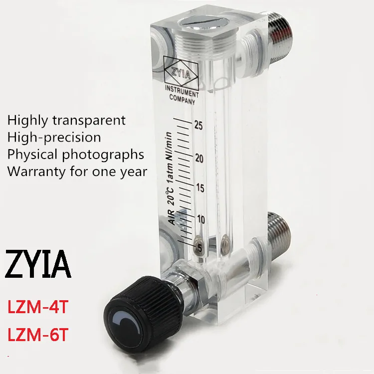 

LZM-6T Acrylic Panel Type Air Flowmeter Rotameter With Control Valve Push/0.1-0.8L/min to 2-10L/min/free shipping