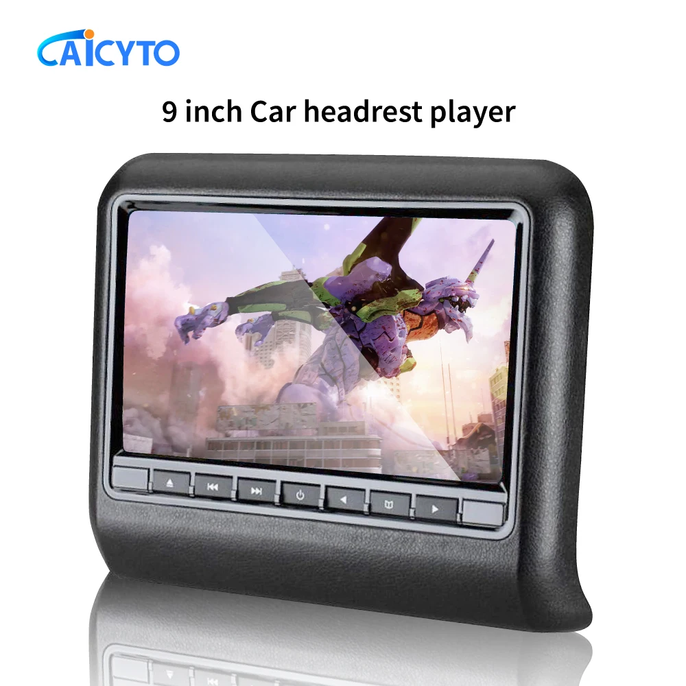9Inch Car Seat Back Headrest LCD Display mp3/mp4 Multimedias Player Gaming FM transmitter Remote Control with DVD Player Monitor