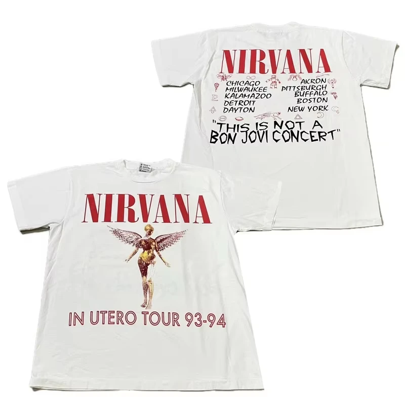 Rock Band European and American Classic Retro High Street Short-sleeve T-shirt, Suitable for Various Occasions