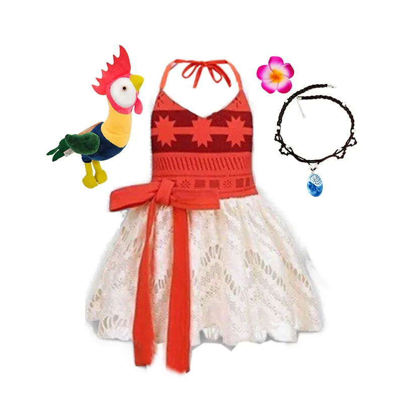 Baby Meisjes Moana Halter Jurk Rollenspel Prinses Kostuum Casual Zomer Kleding Hawaii Peuter Vaiana Schattige Mini Zomerjurk 1-6y