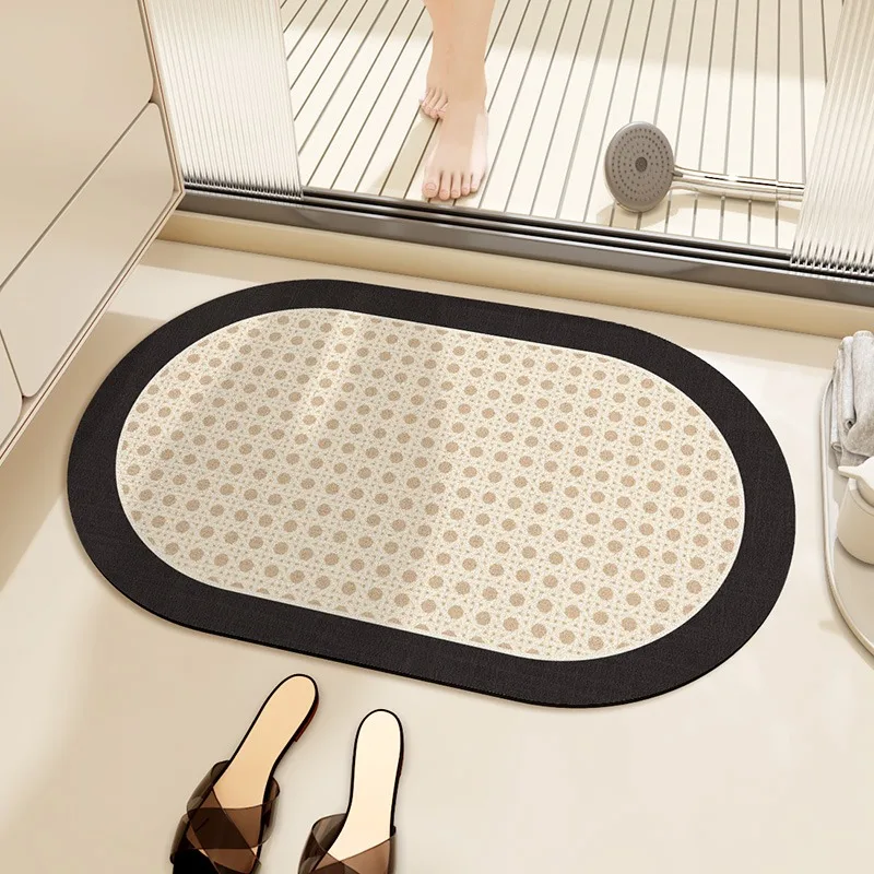 

Carpet for Bathroom Toilet Door Mat Water-absorbent Quick-drying Non-slip Floor Mats Diatom Mud Soft Rug Shower Room Oval Rugs