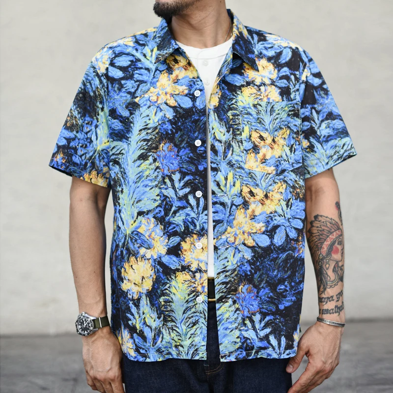 Sauce Zhan Aloha Shirt Hawaiian Shirt Men Summer Short Sleeve Cusual Shirt Sunshine Beach Streetwear Loose Fit