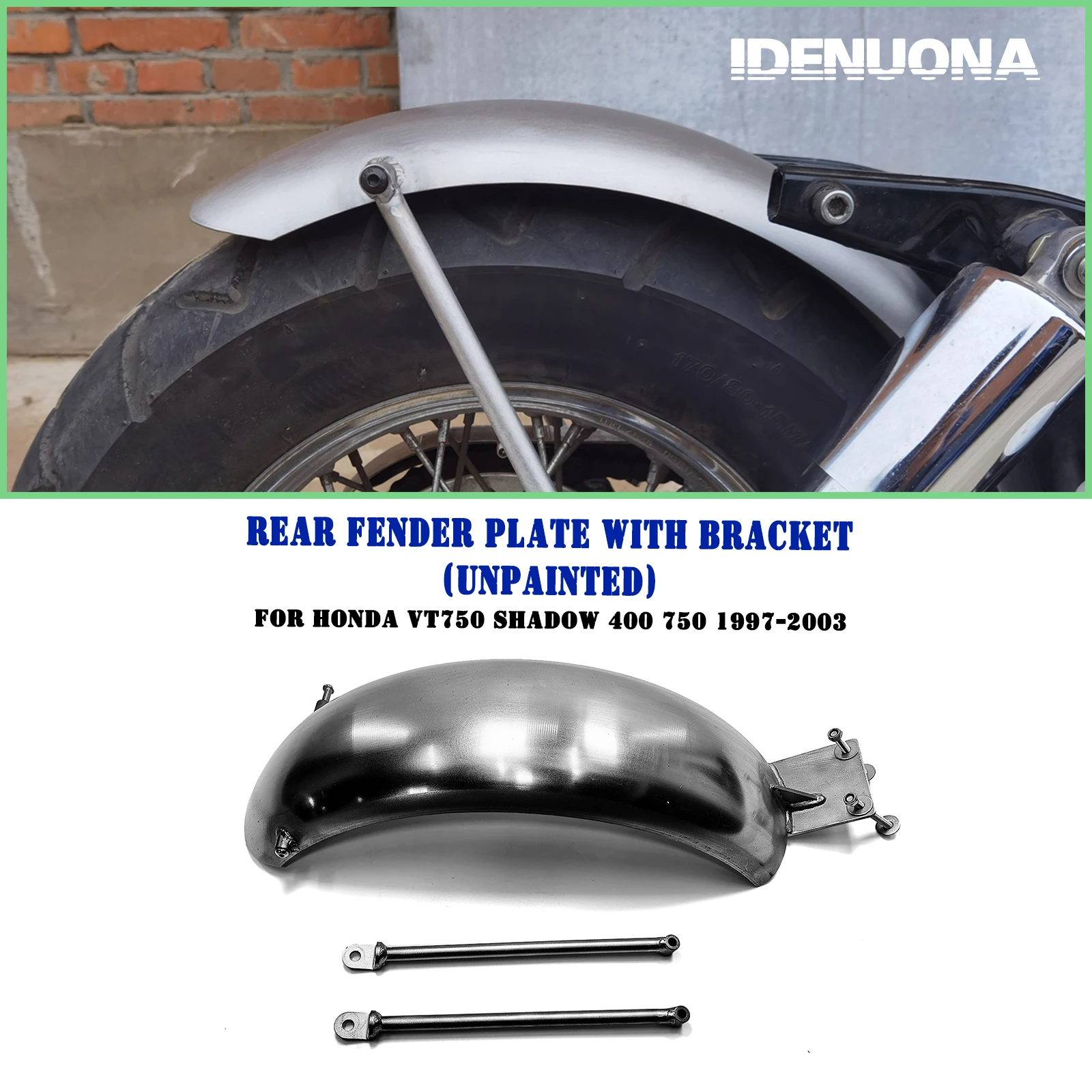 Tylny błotnik motocykla płyta błotnika osłona klapy pokrywa żelaza ze wspornikiem dla HONDA VT750 SHADOW 400 750 1997-2003