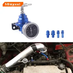 Adjustable Fuel Pressure Regulator with Gauge Kit 7 Colors Aluminum Vehicle Refitting Fuel Supercharger