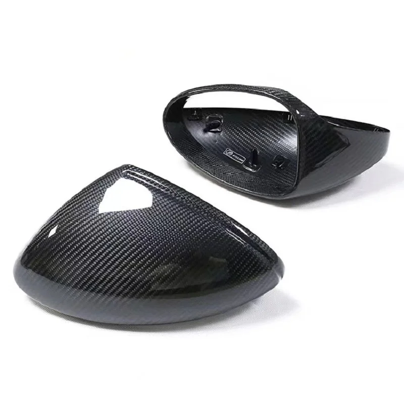 Real Dry Carbon Fiber Car Mirror Cover Caps Replace For Porsche 718 Cayman Boxster 982 2016-2022