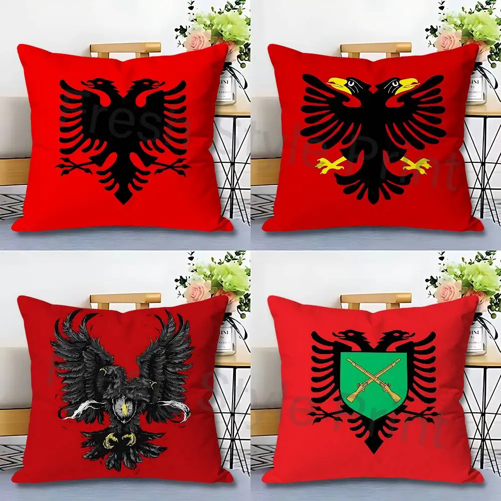 

A-Albanias-S Flag Pillow Cases for Bedroom Living Room Sofa Home Decor Polyester Cushion Cover with Zipper