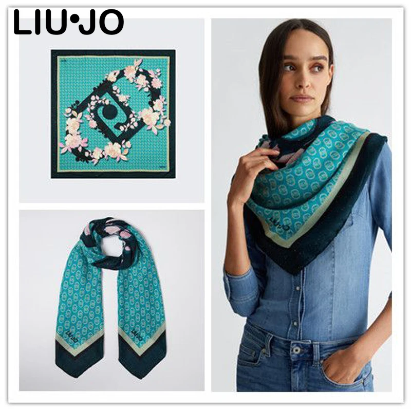 Liu jo spring and summer new original single export counter goods light luxury trend fashion letter printed scarf sun protect