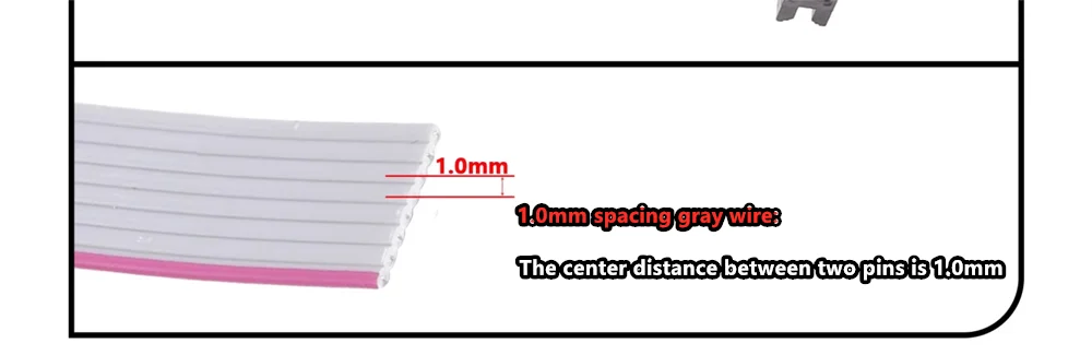 FC2.0 Graues Bandkabel JTAG 10cm-1m Doppelkopf-Download 1,0mm Leitungsabstand IDC-Leitung 6P-60P Gleiche Richtung für Elektronik – Detail 3
