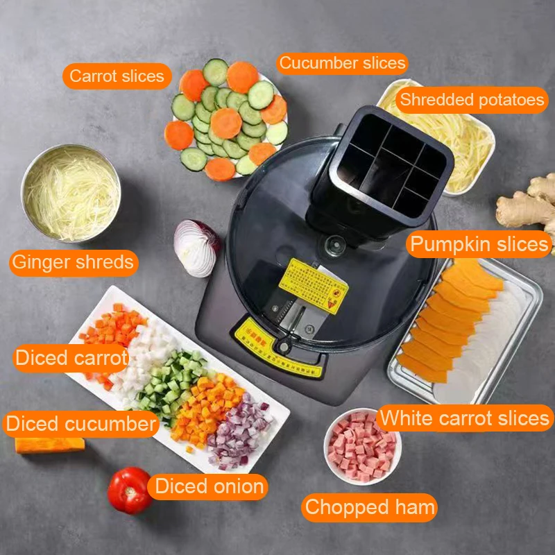 110V 220V Commercial Electric Vegetable Cutter Chopper Ham Mincer Automatic Slicer Grinder Dicing Machine Fruit Potato Shredder