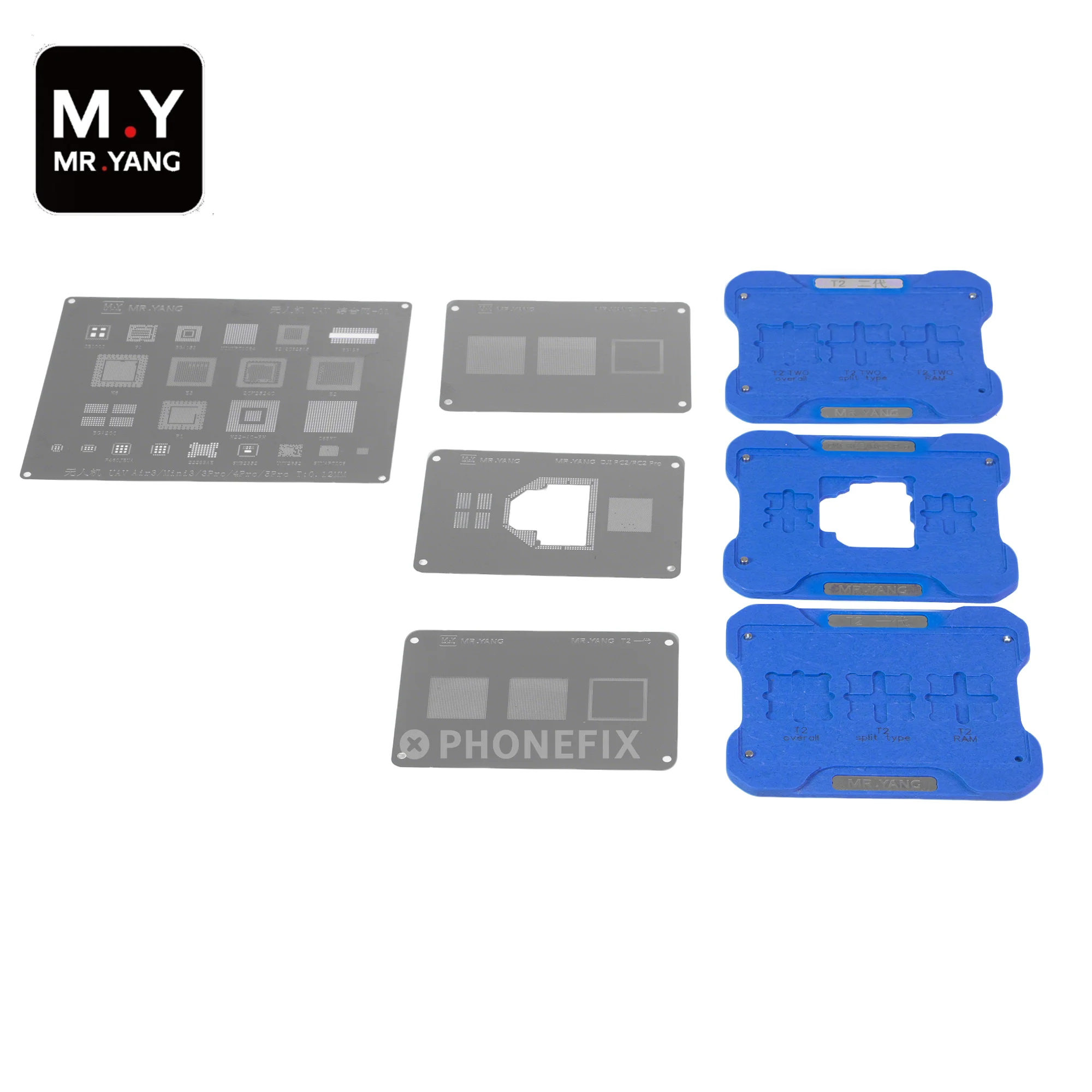 M.Y BGA Reballing Stencil Planting Tin Platform for dji Drone IC Chip Air 3/Mini 3/3 Pro/4 Pro/5 Pro/BGA153/BGA96 CPU Template