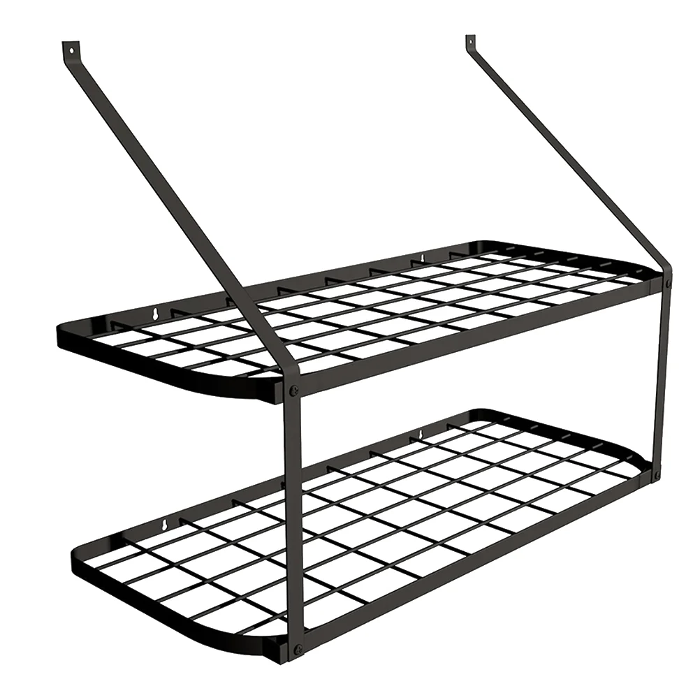 

Double Layer Wall-mounted Kitchen Rack Storage Racks Finishing Stand Shelves for