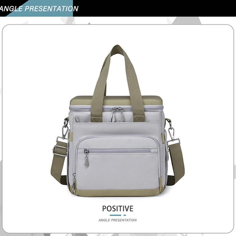 Large Thermal Lunch Bag for Women Men Leakproof Food Carrier Work Shoulder Lunch Bag Keeps Cold Heat Insulated Tote with Zipper