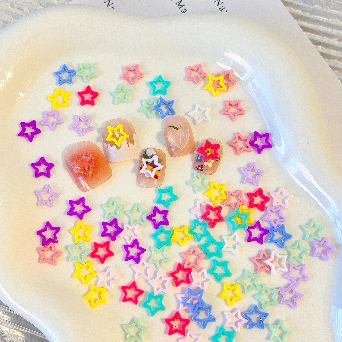 Hollow Stars Nail Decoration Resin Multi-color Star Versatile Nail Charms Accessories Kawaii Y2K style Nail Art Supplies Parts