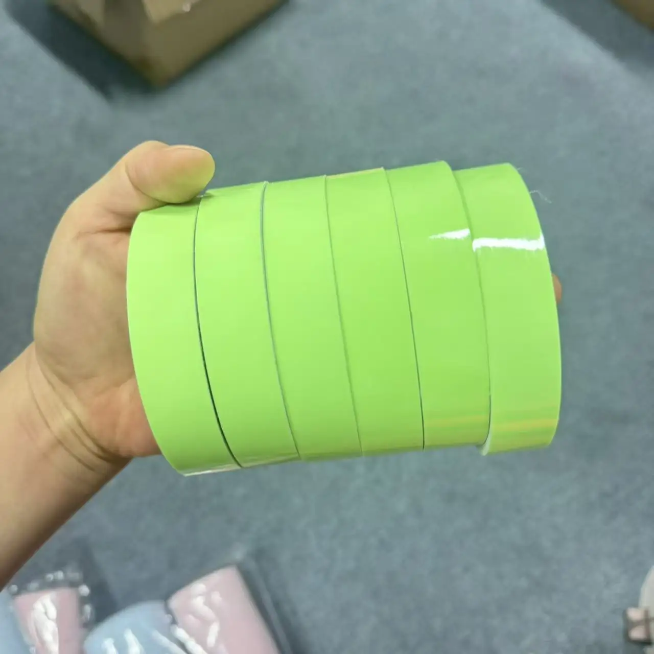 Glow in The Dark Tape 6 Rolls, UV Blacklight Activated Neon Green Luminous Tape, Strong Adhesive No Residue for Stairs