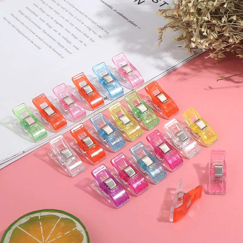 20pcs Small Clip Sewing Positioning Clip Sewing Tool Accessory DIY Crafts Mixed Color Plastic Edging Clip Plastic