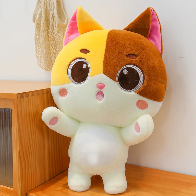 Jouet en peluche chat Kawaii, chaton mignon, poupée en peluche pour enfants, oreiller de sommeil câlin, poupée douce, cadeau d'anniversaire et de noël pour enfants