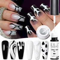 AWStorG-esmalte de Gel delineador de colores blanco y negro, pintura francesa colorida a rayas, dibujo semipermanente, barniz de Gel UV para decoración de uñas, 5ml