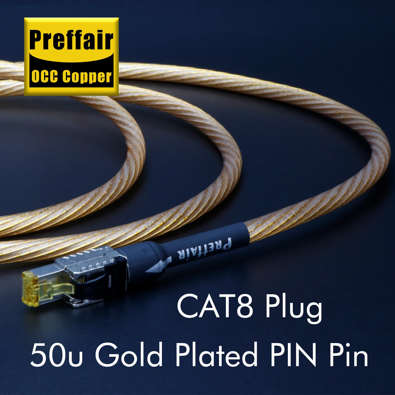 HIFI Ethernet Kabel Cat8 OCC Silber Lan Kabel RJ45 Stecker Netzwerk Kabel 40Gbps Geschwindigkeit Übertragung Patch Draht für LP TV Router – Detail 3