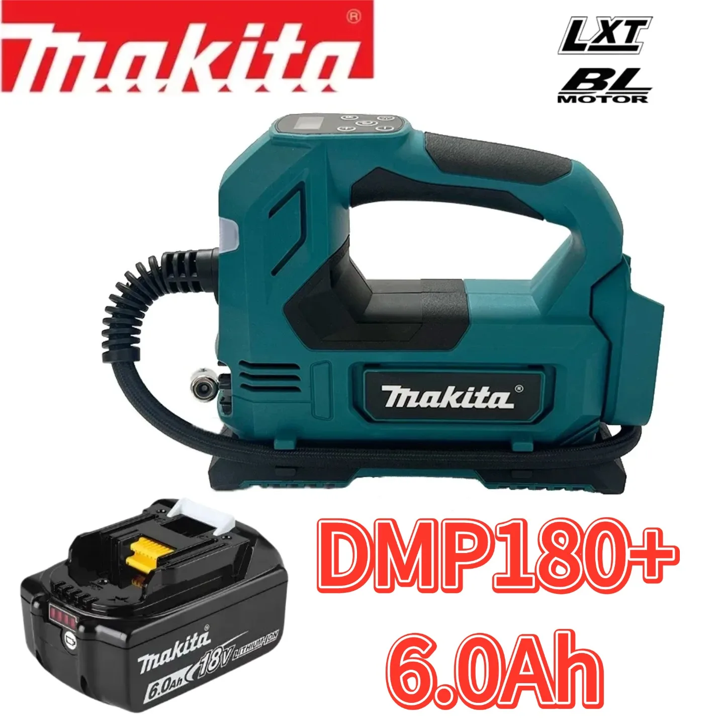 Pompe à air portable Makita 18V, batterie lithium-ion, gonfleur sans fil, outil nu pour gonflage de pneus de voiture, pompe électrique pour moto