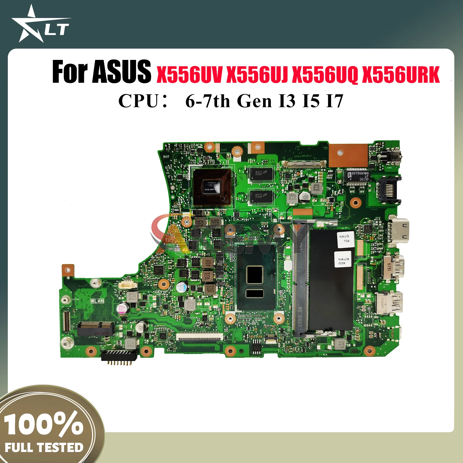 

X556UV Laptop Motherboard For ASUS X556UJ R558U X556UF FL5900U X556U X556UQ VM591U X556URK X556UQK Mainboard With I3 I5 I7 CPU
