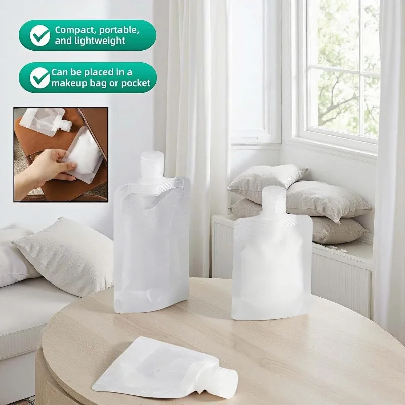Tragbare, aufrechte Kosmetiktasche aus Netzstoff mit mehreren Fächern, wasserdicht, ideal als Reise-Kosmetik-Organizer für Damen, mit 3 zusätzlichen Beuteln für das Badezimmer. – Detail 22